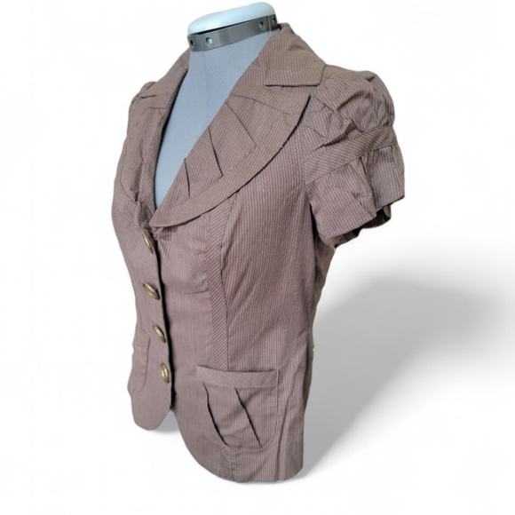 XOXO Brown Blazer with Button Detail - Picture 3 of 12